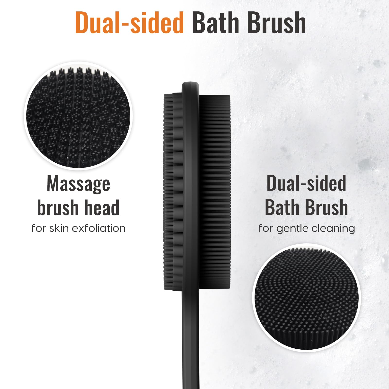 VWMYQ non-slip handle design prevents slipping during shower sessions.