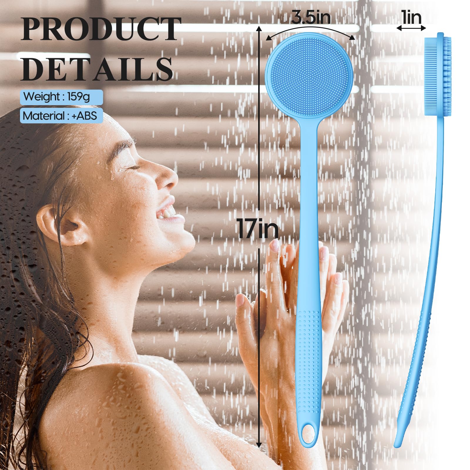 VWMYQ 17-inch extendable handle reaches hard-to-clean areas with non-slip grip