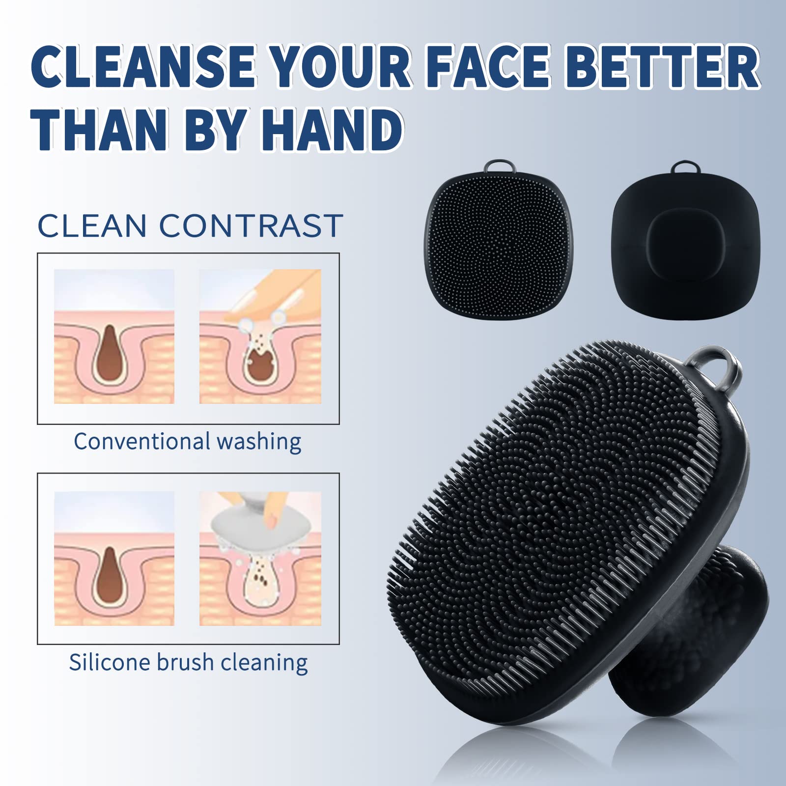 VWMYQ face scrubber non-slip handle prevents slips during massage.