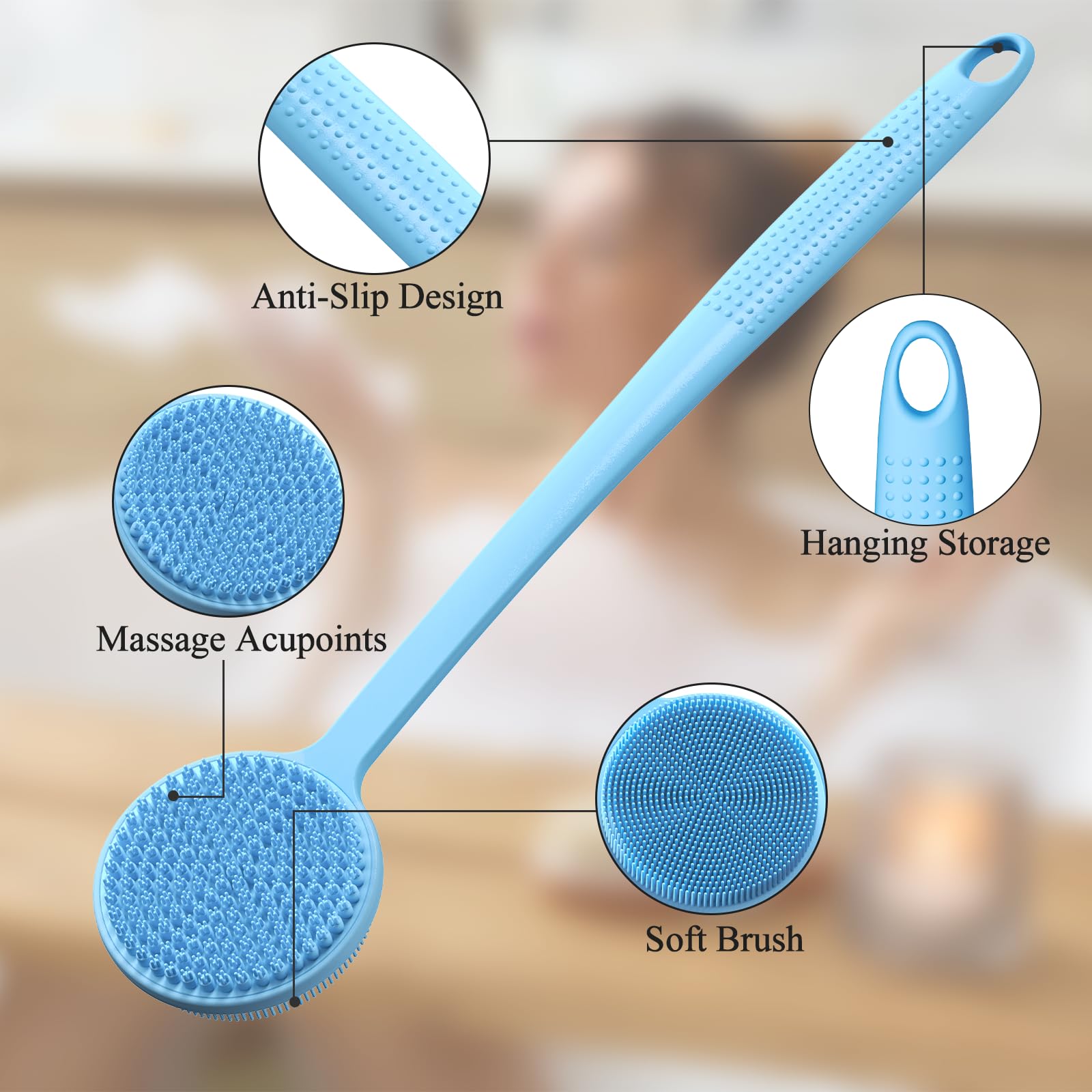 VWMYQ double-sided brush head delivers rich foam and gentle exfoliation in one pass