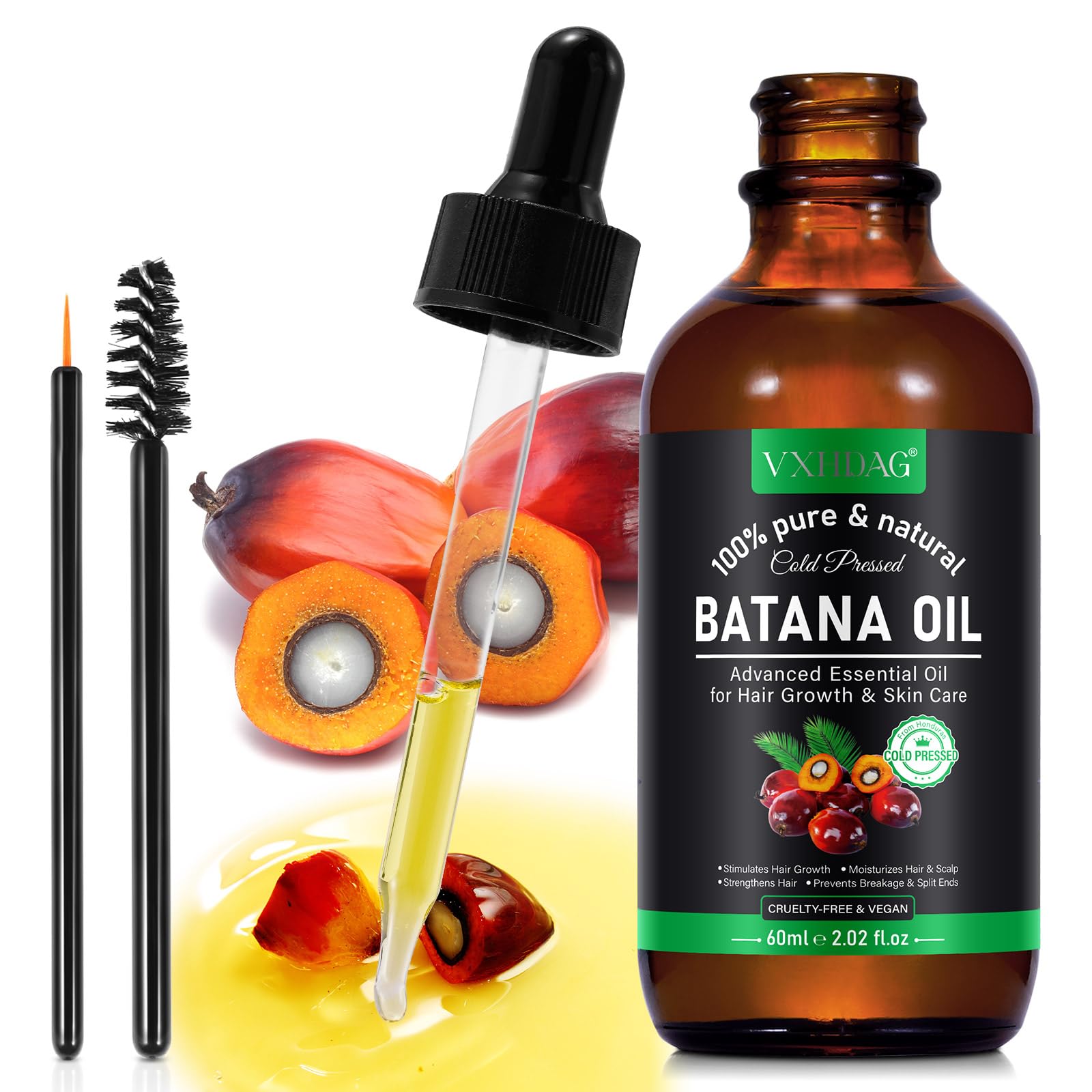 VXHDAG batana oil drop on hand showing lightweight feel and quick absorption