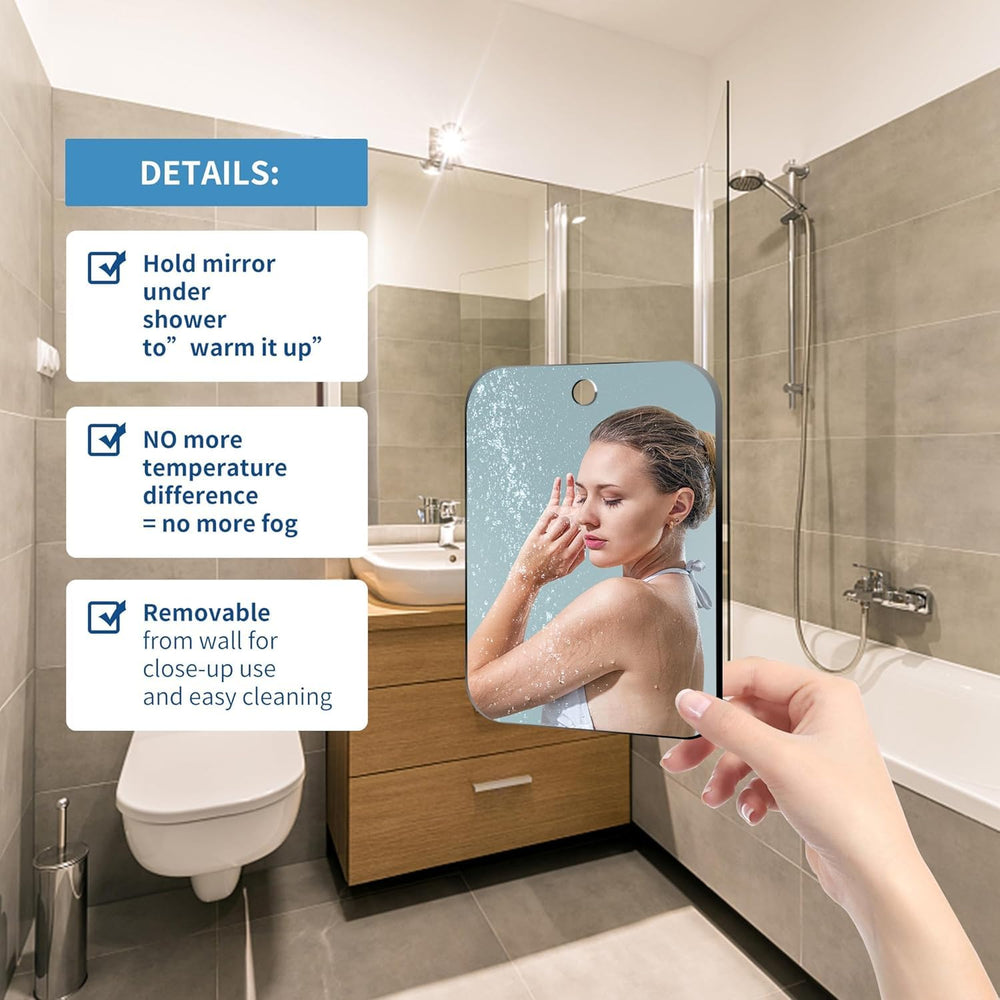 VXKZF fogless mirror with detachable handle for flexible angles
