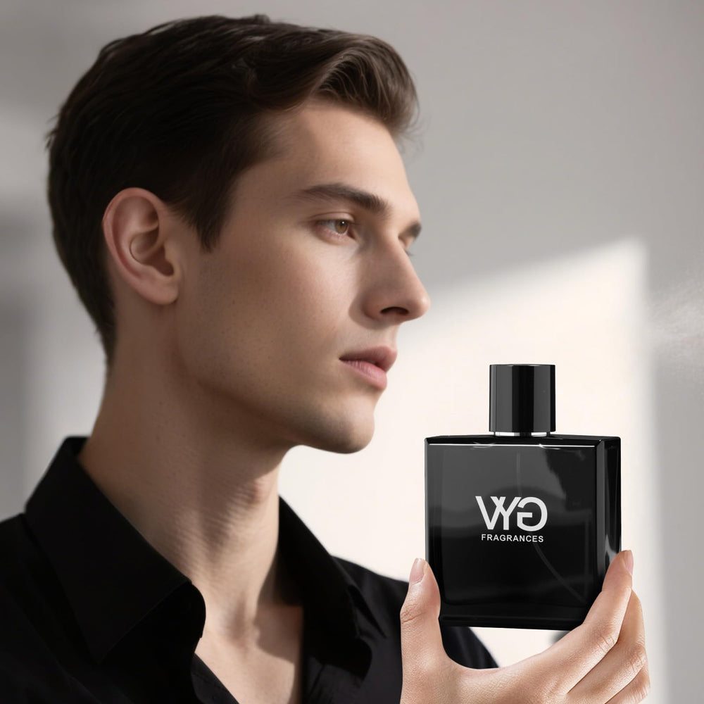 VYG Pheromone Cologne everyday-use beside watch suggests easy carry for evenings out.