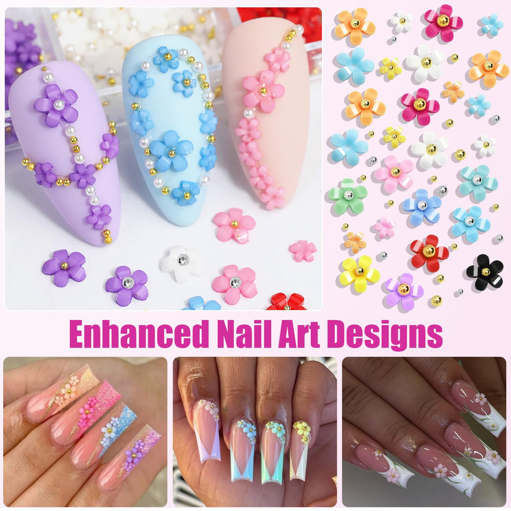 VYNELLE 3D flower charms for creative DIY nail art and decor.