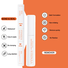 VYNIXUS cluster lash remover bottle demonstrates quick, residue-free removal