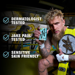 Envase compacto de W Jake Paul, perfecto para viaje.