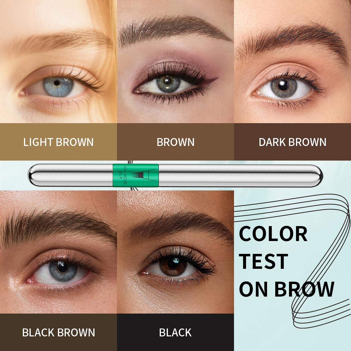 W3W dual-ended brow brush aids shaping and blending for natural 3D brows.