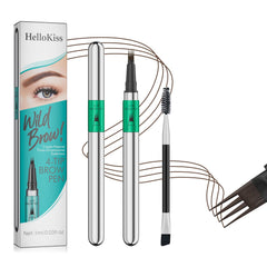 W3W microblading eyebrow pen shows 4-tip precision for natural hairlike brows all day.