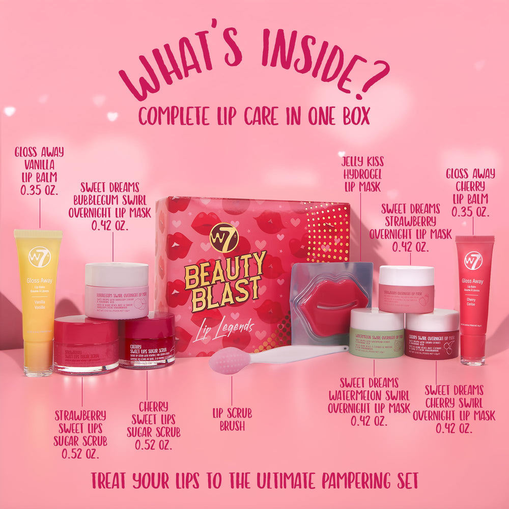 W7 Bubblegum Swirl Lip Mask close-up highlights playful texture and smoothing.