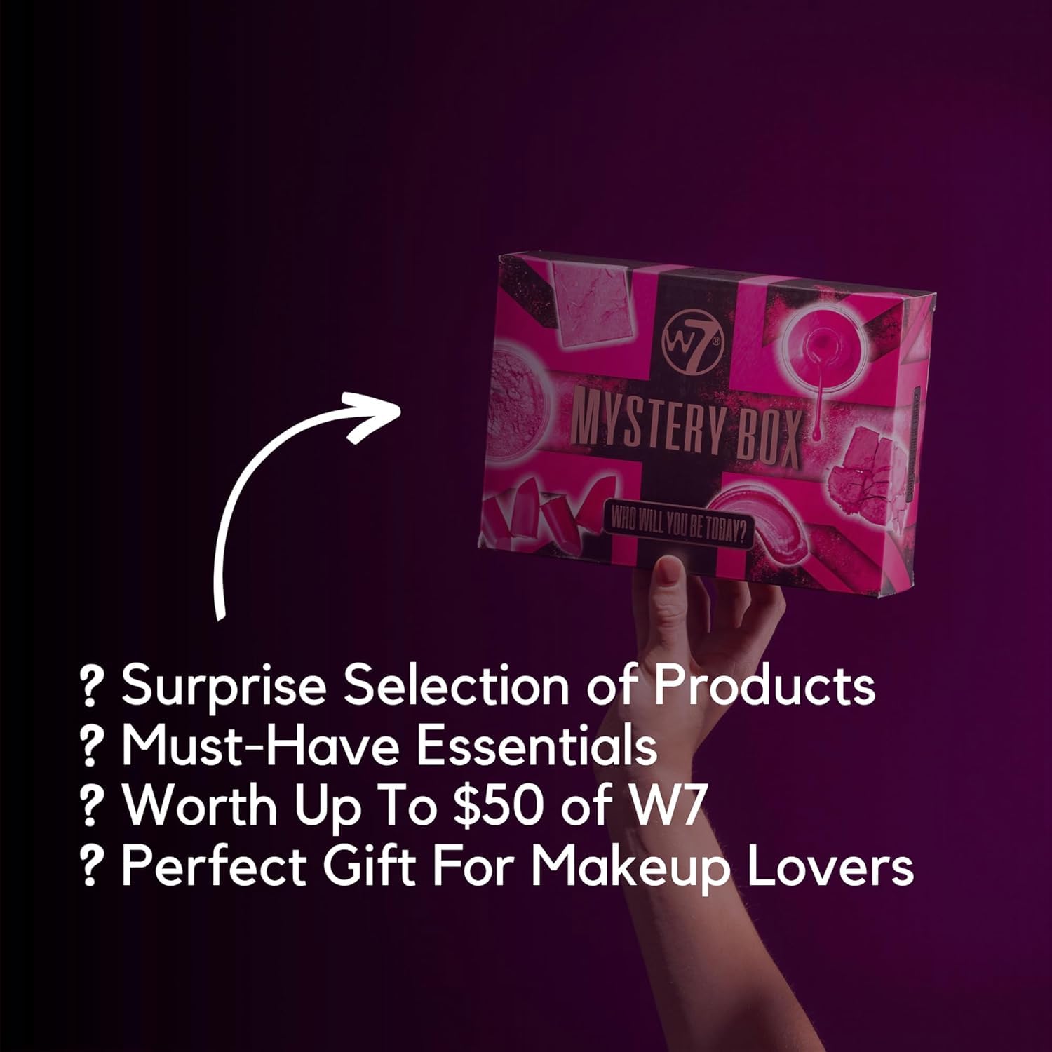 W7 Makeup Set Box inside view features face products for complete everyday looks.