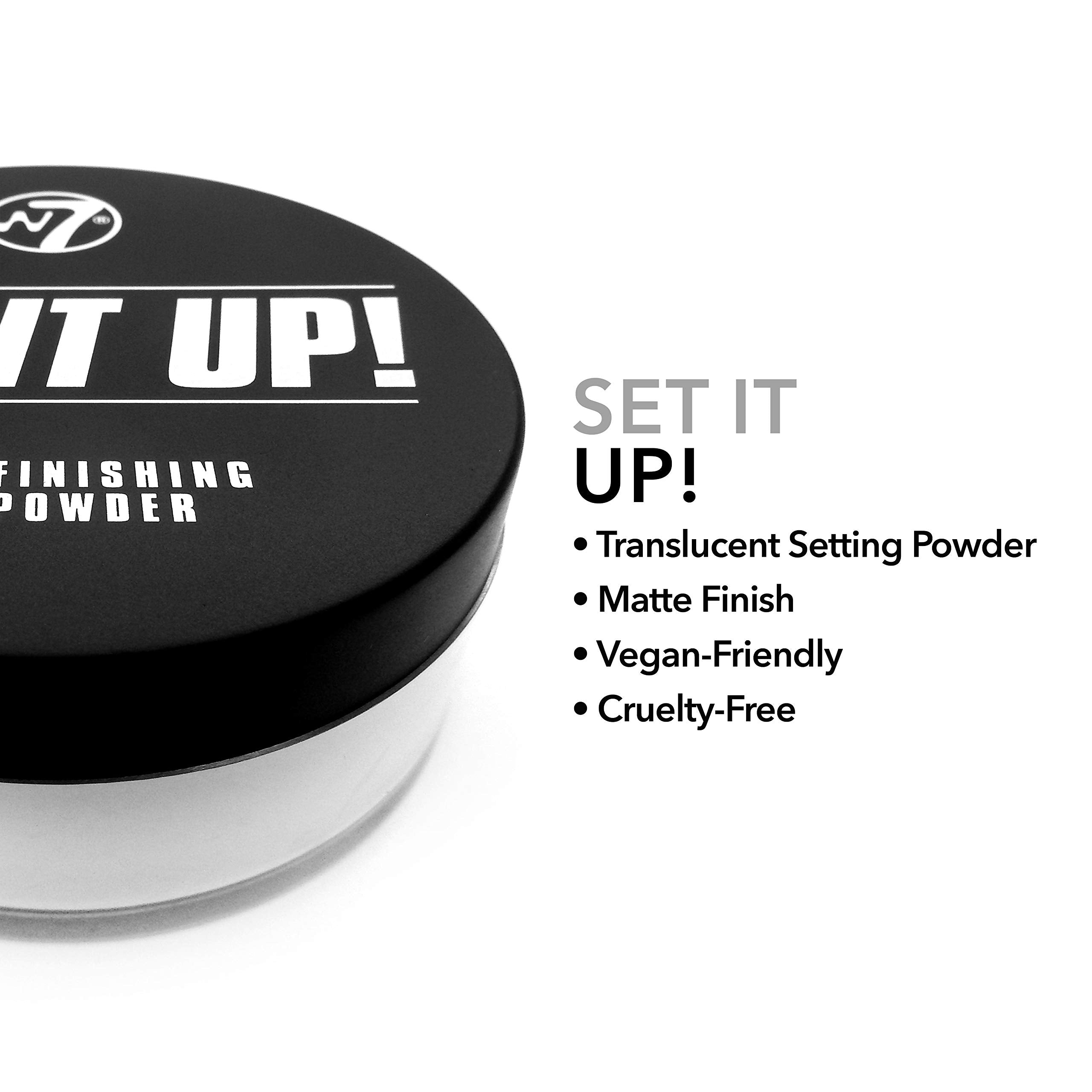 W7 Set It Up soft-focus powder texture appears feather-light on skin.