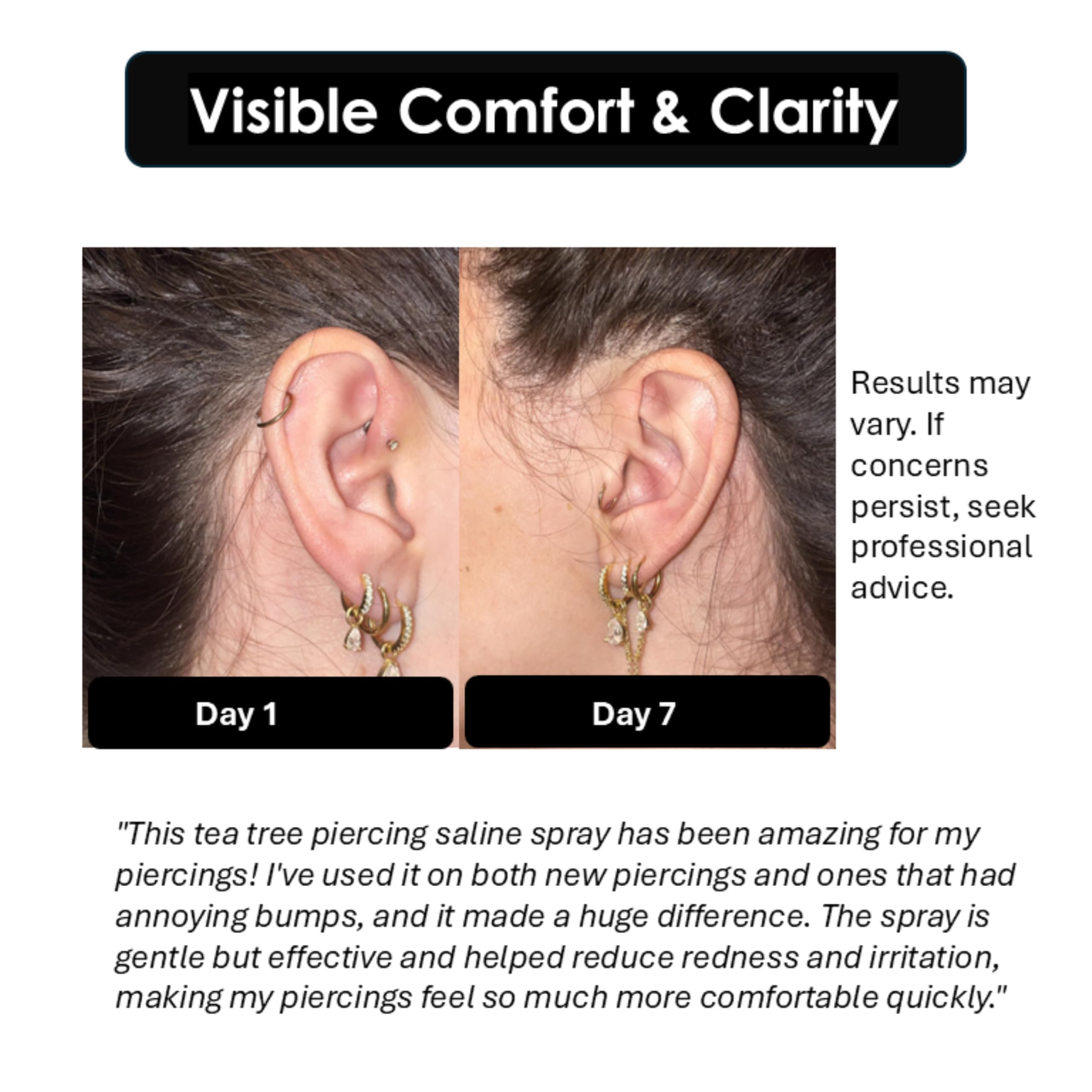 Wacan Tea Tree piercing spray cartilage care visual suggests fast, comforting relief.
