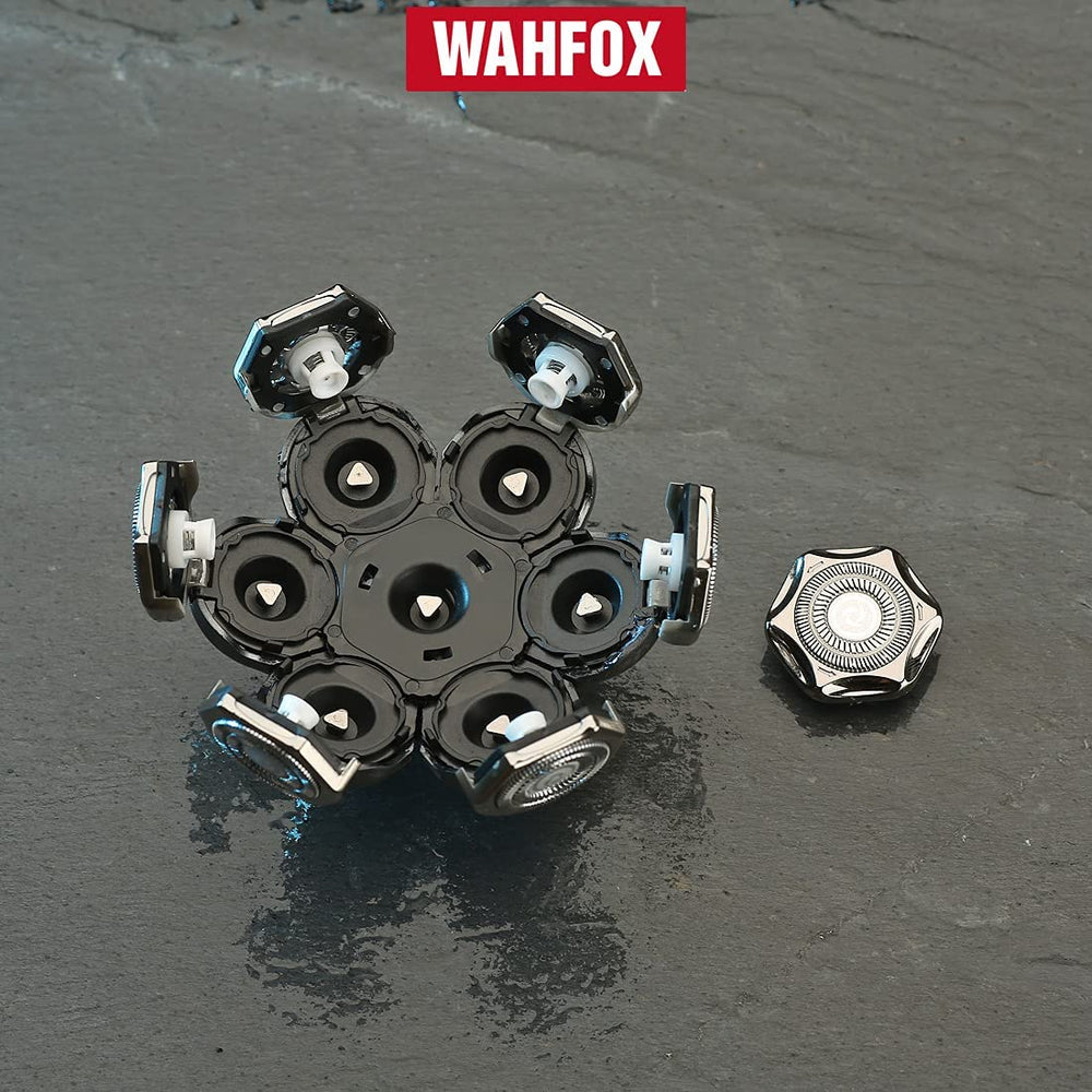 WAHFOX self-sharpening blades reduce snagging during shave.