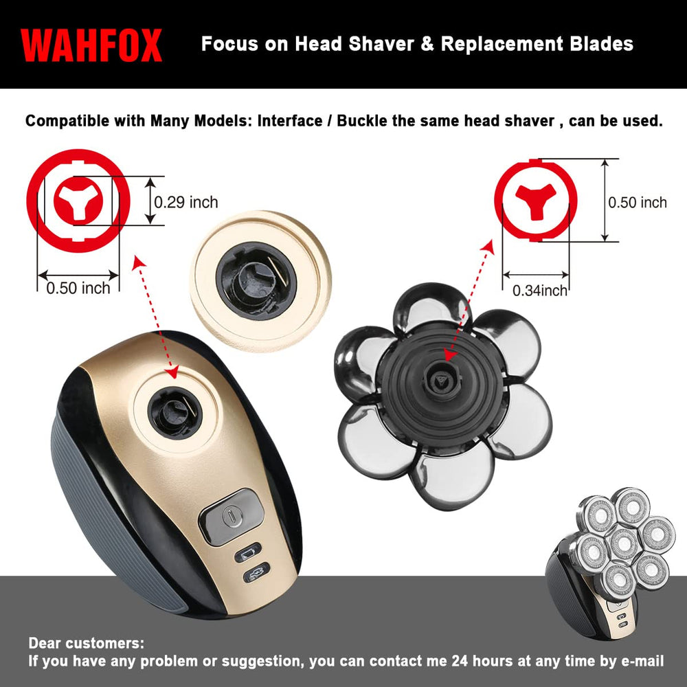 WAHFOX 7 blades close-up showing precision cutting for smooth shave.