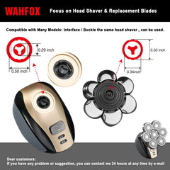 WAHFOX 7 blades close-up showing precision cutting for smooth shave.