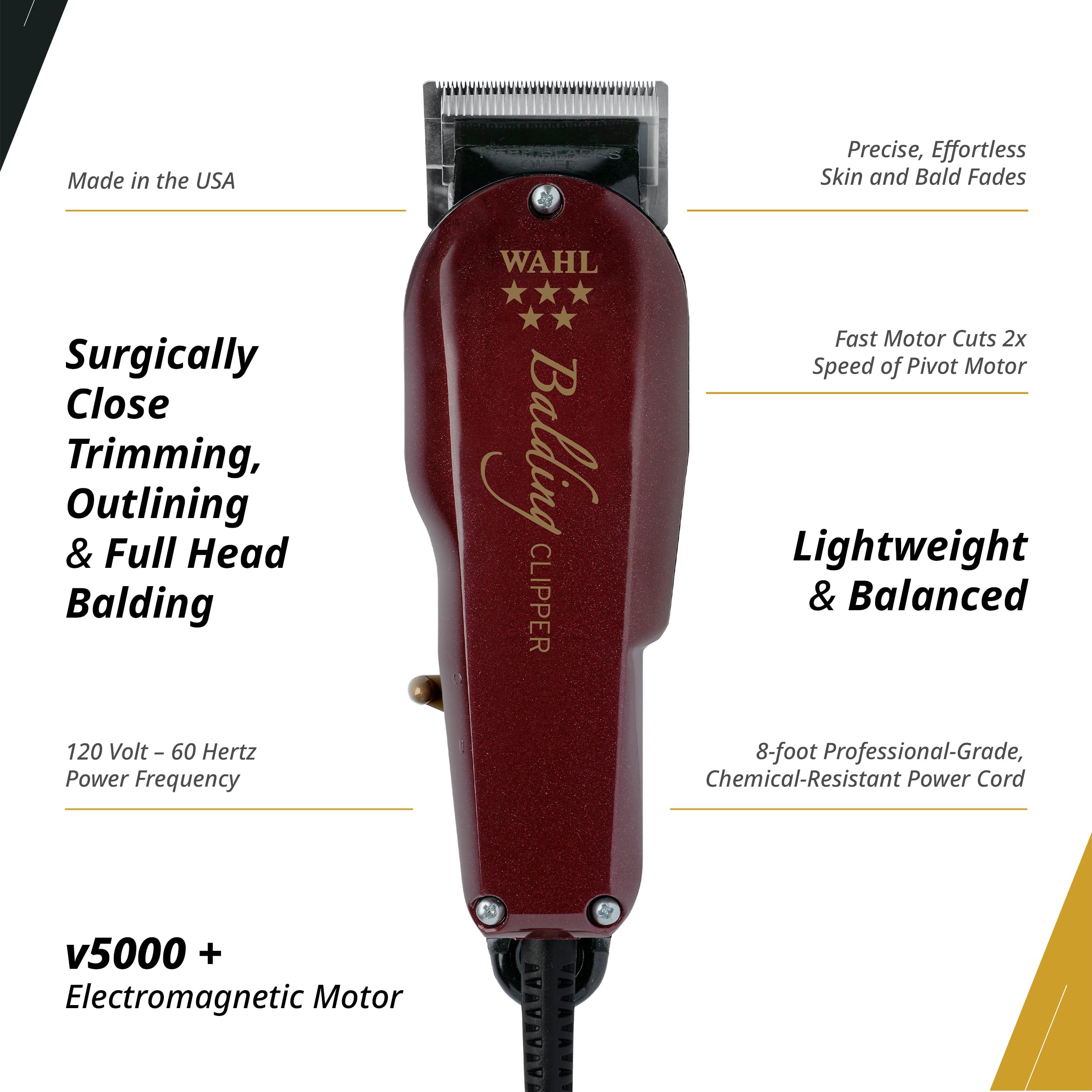 Wahl 5-Star Balding Clipper cutting guides 1/16 and 3/16 inches.