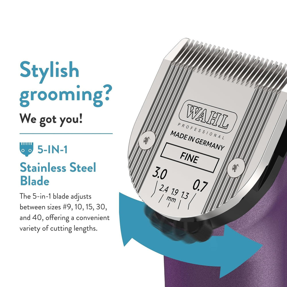 Wahl Arco 5-in-1 blade close-up enabling varied cutting lengths.
