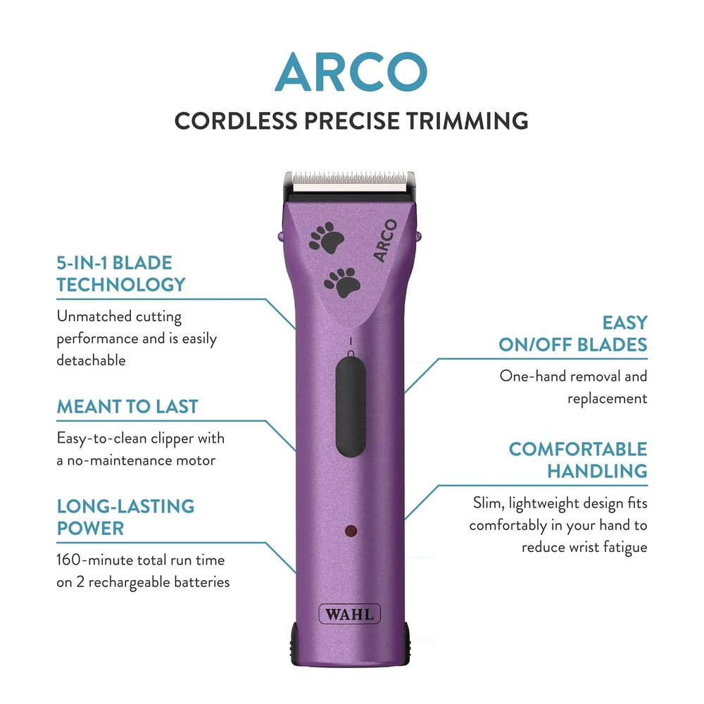 Wahl Arco clipper side view showing compact design for home grooming.
