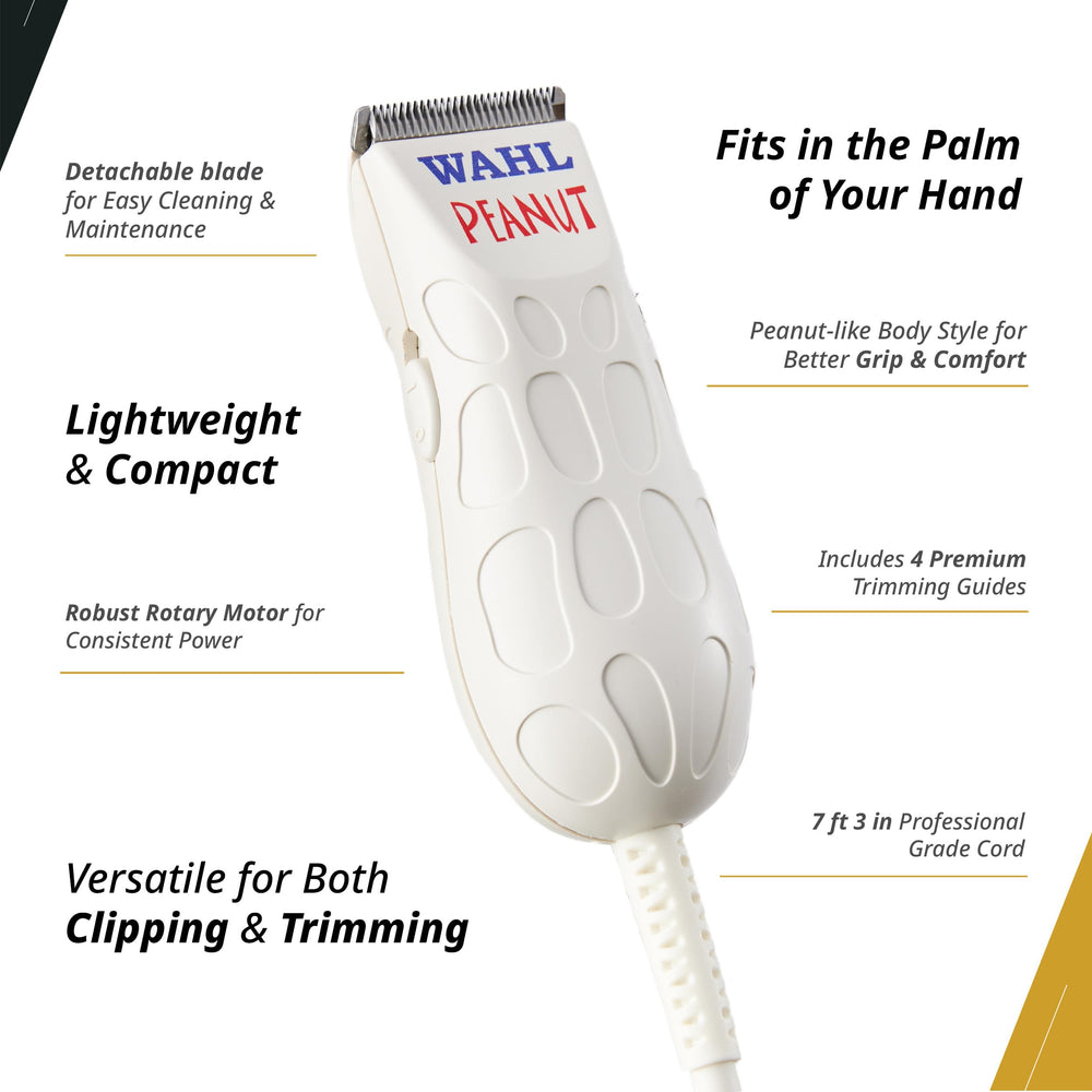 Wahl Peanut Clipper white detachable blade for easy maintenance and swaps