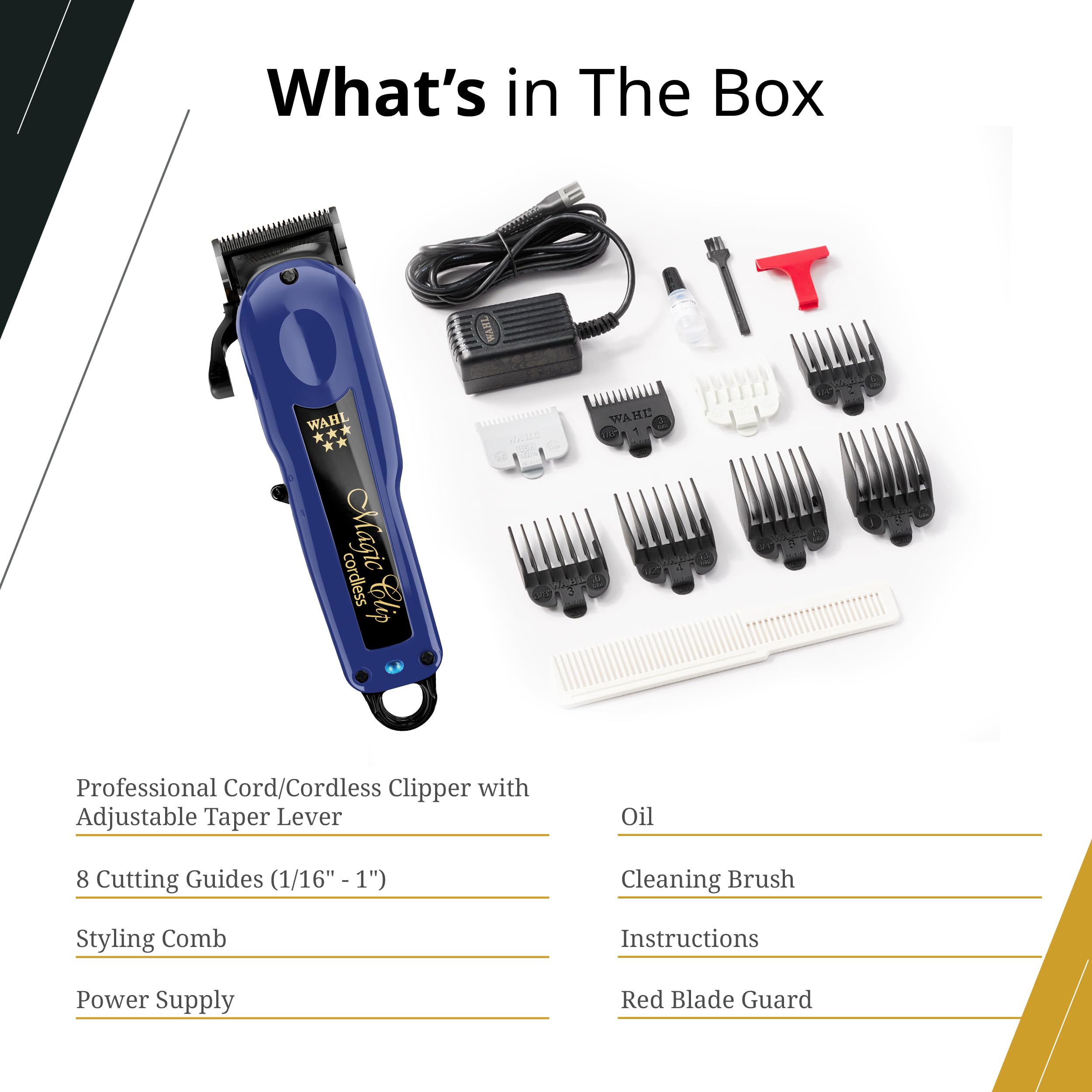 Wahl Professional 5 Star Cordless Magic Clip midnight blue finish looks sleek in salons