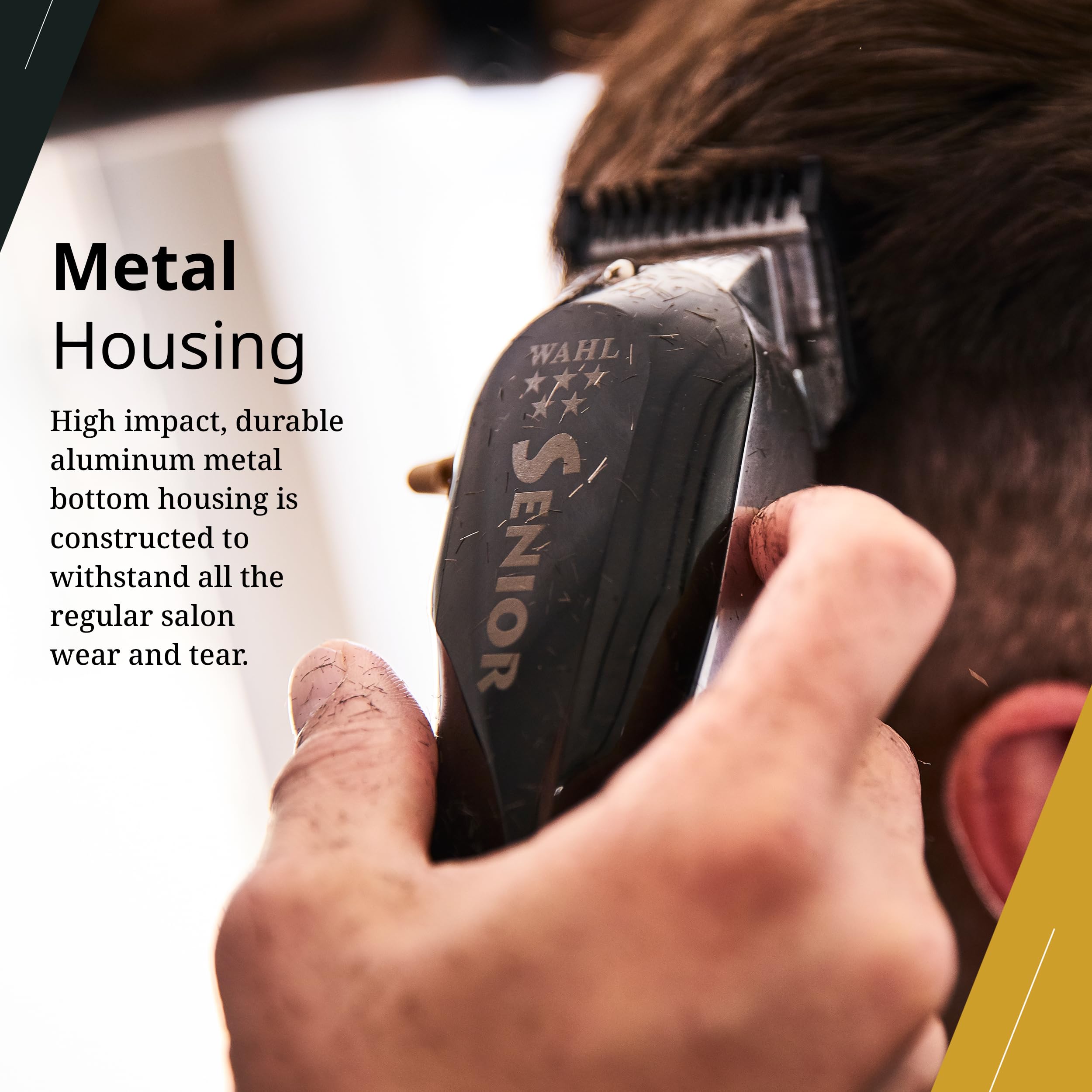 Wahl Professional 5 Star Cordless Senior Clipper in use during a fade session.