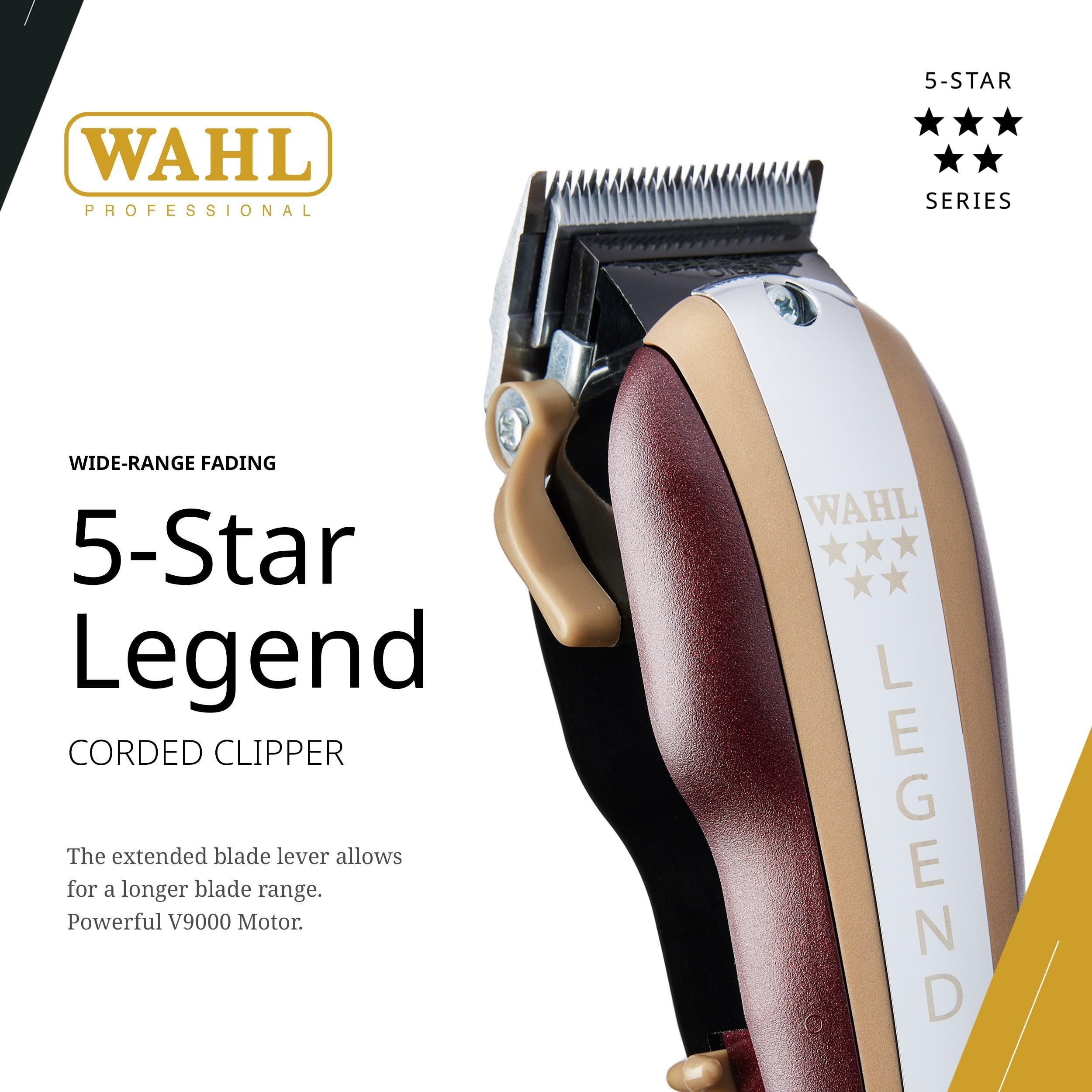 Wahl Professional 5 Star Legend closeup blade detail with wedge blade for smooth fades