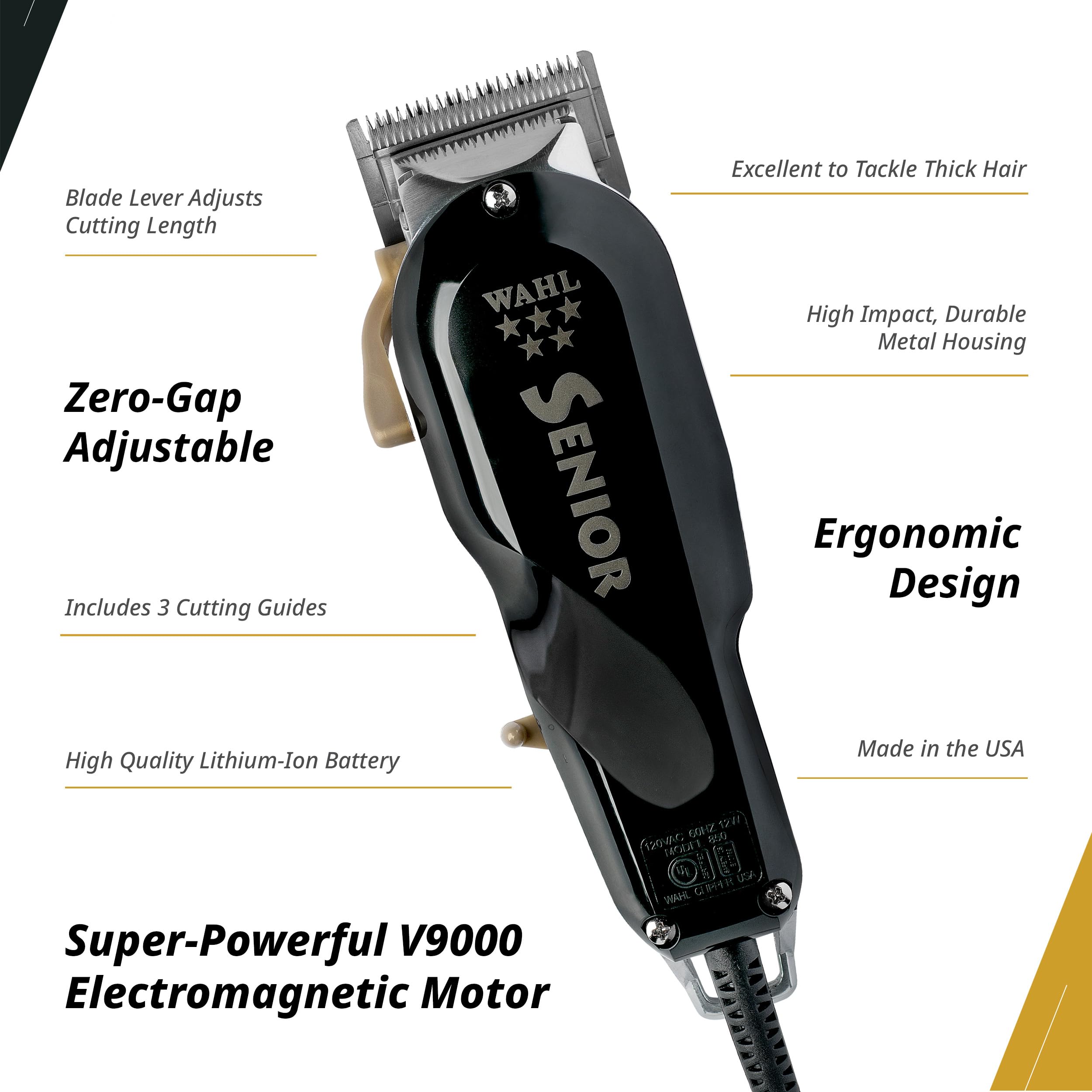 Wahl Professional 5 Star Senior clipper zero-overlap blade setup for clean fades