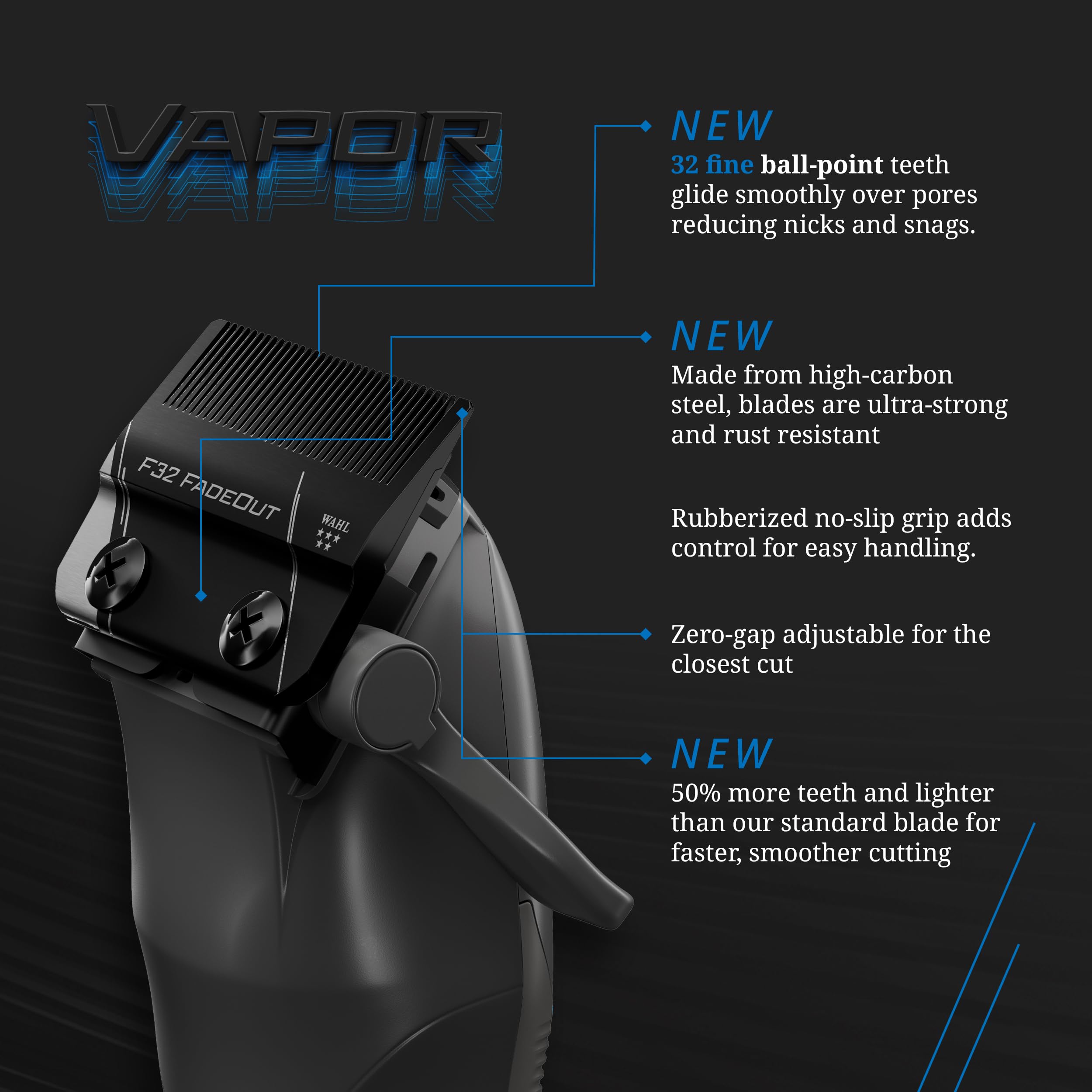 Wahl Professional Adaptive Speed Control display showing power tailoring to hair type