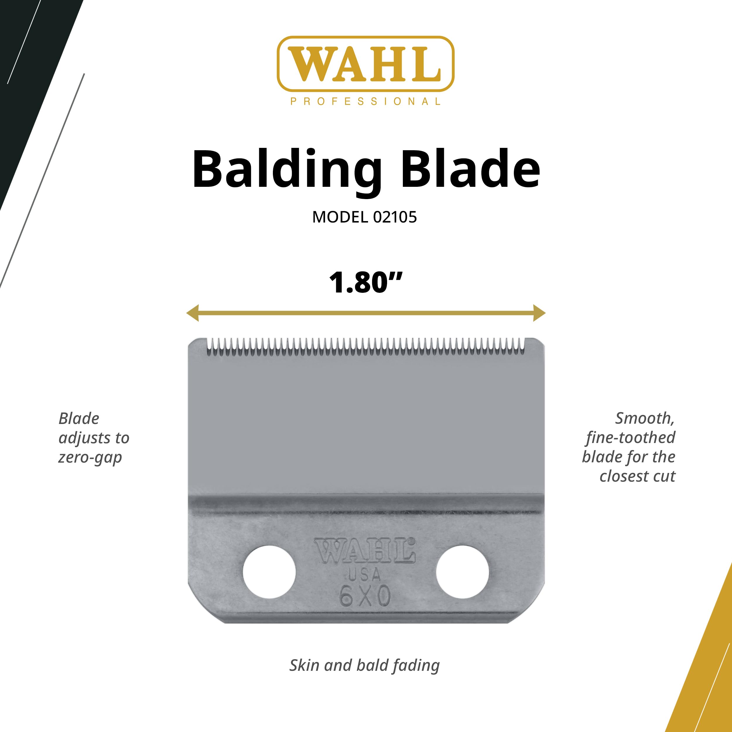 Wahl Professional Balding Blade 6X0 compatibility showing secure fit with 5-Star Balding Clippers.