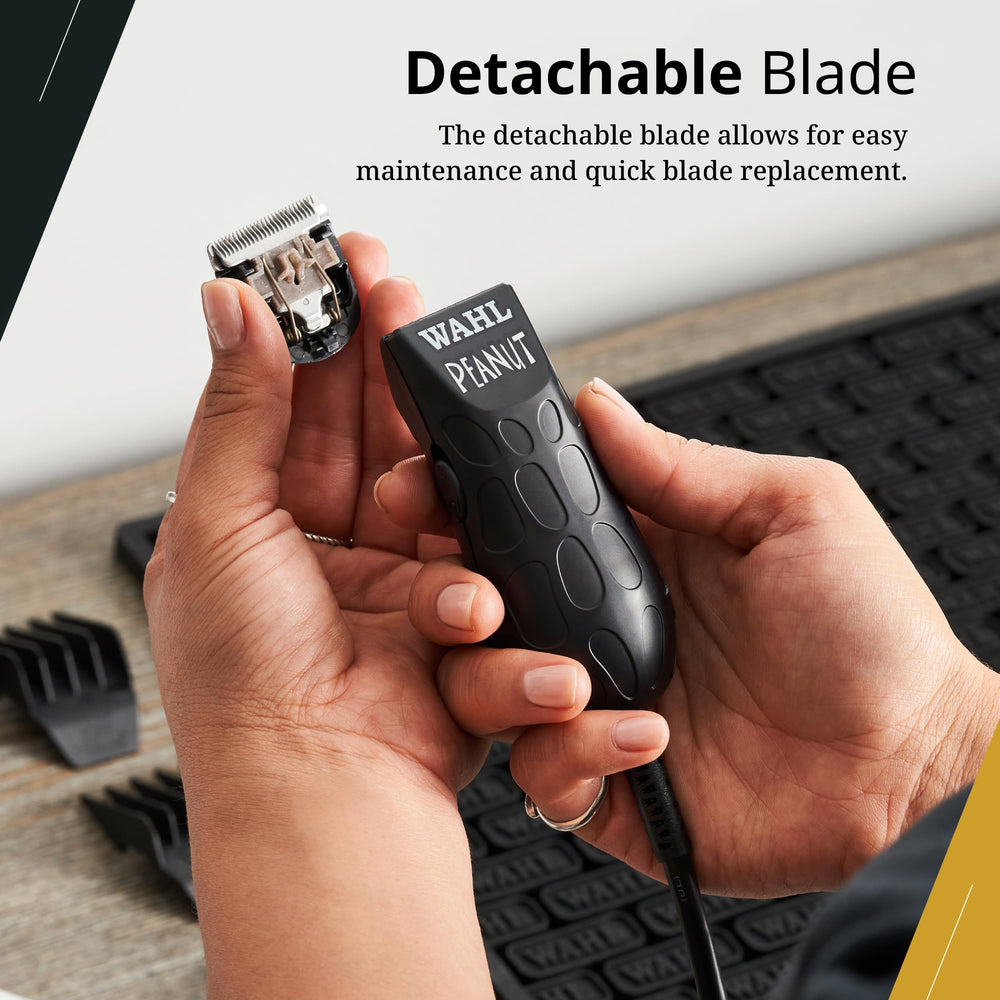 Wahl Professional Black Peanut Trimmer complete kit includes guides and guard for versatile styling