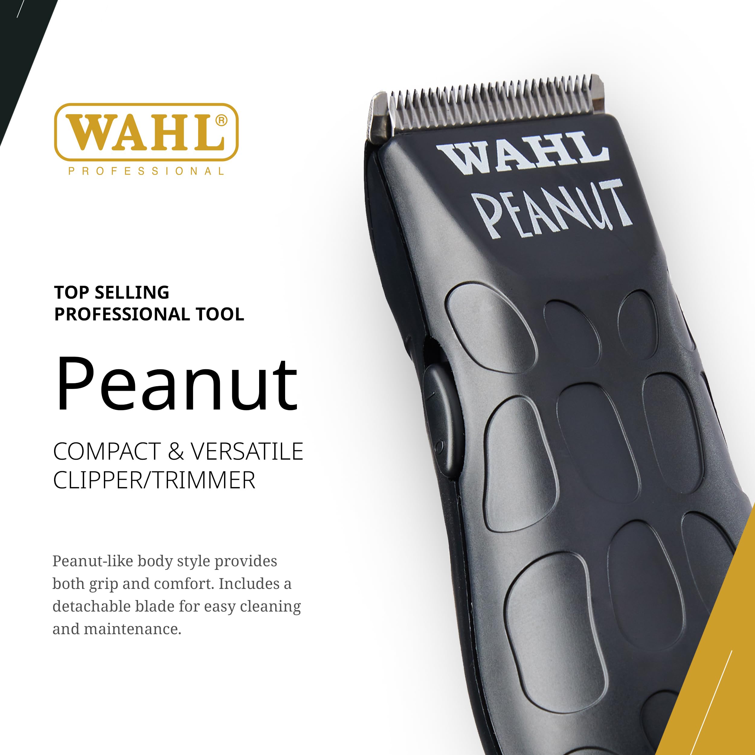 Wahl Professional Black Peanut Trimmer side view ideal for edging around ears