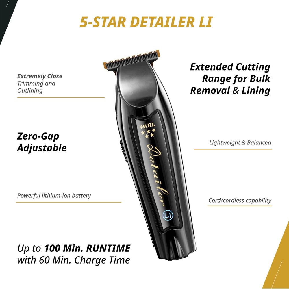 Wahl Professional cordless barber combo lithium-ion battery illustrates long runtime for nonstop grooming