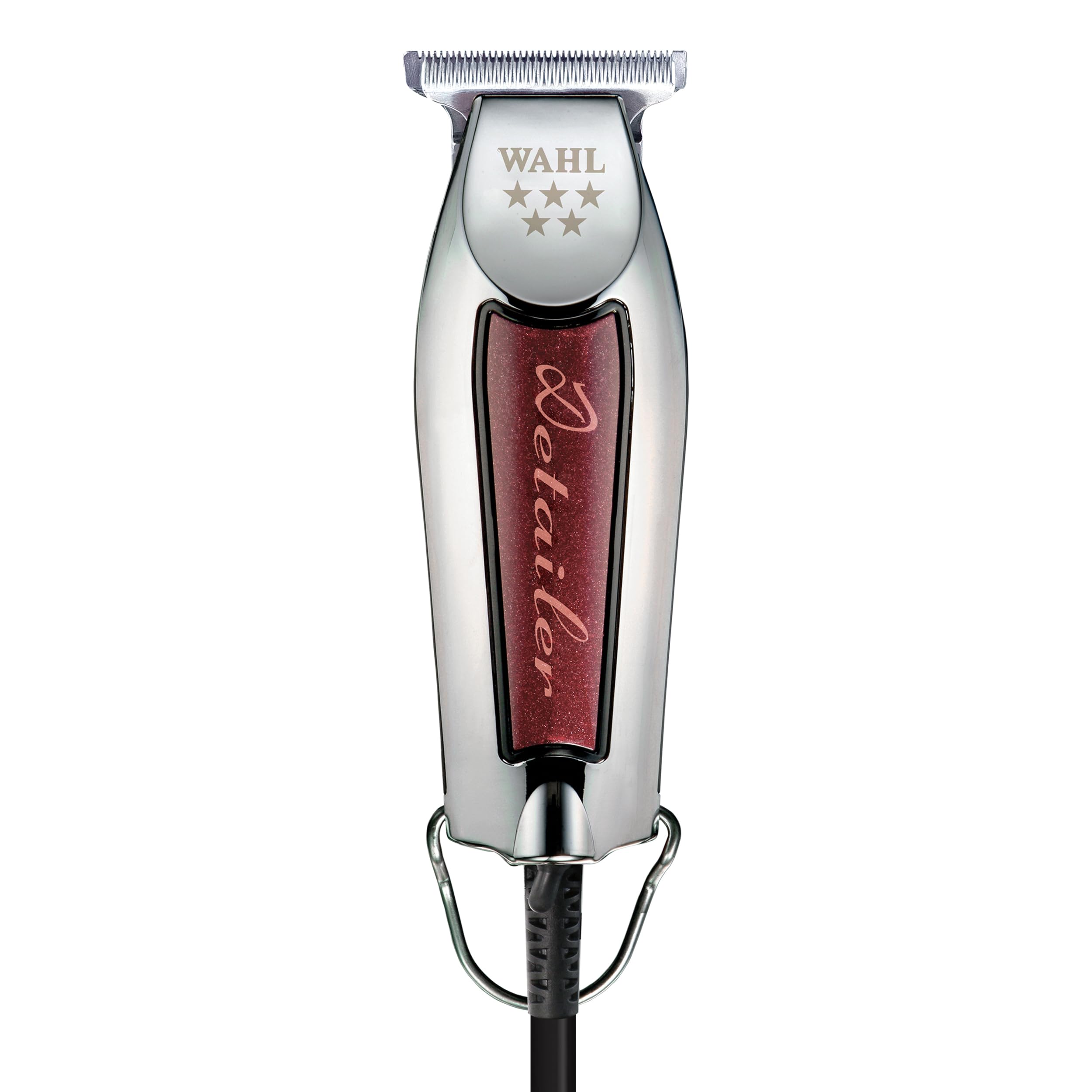 Wahl Professional Detailer Trimmer burgundy front view for crisp edge work.