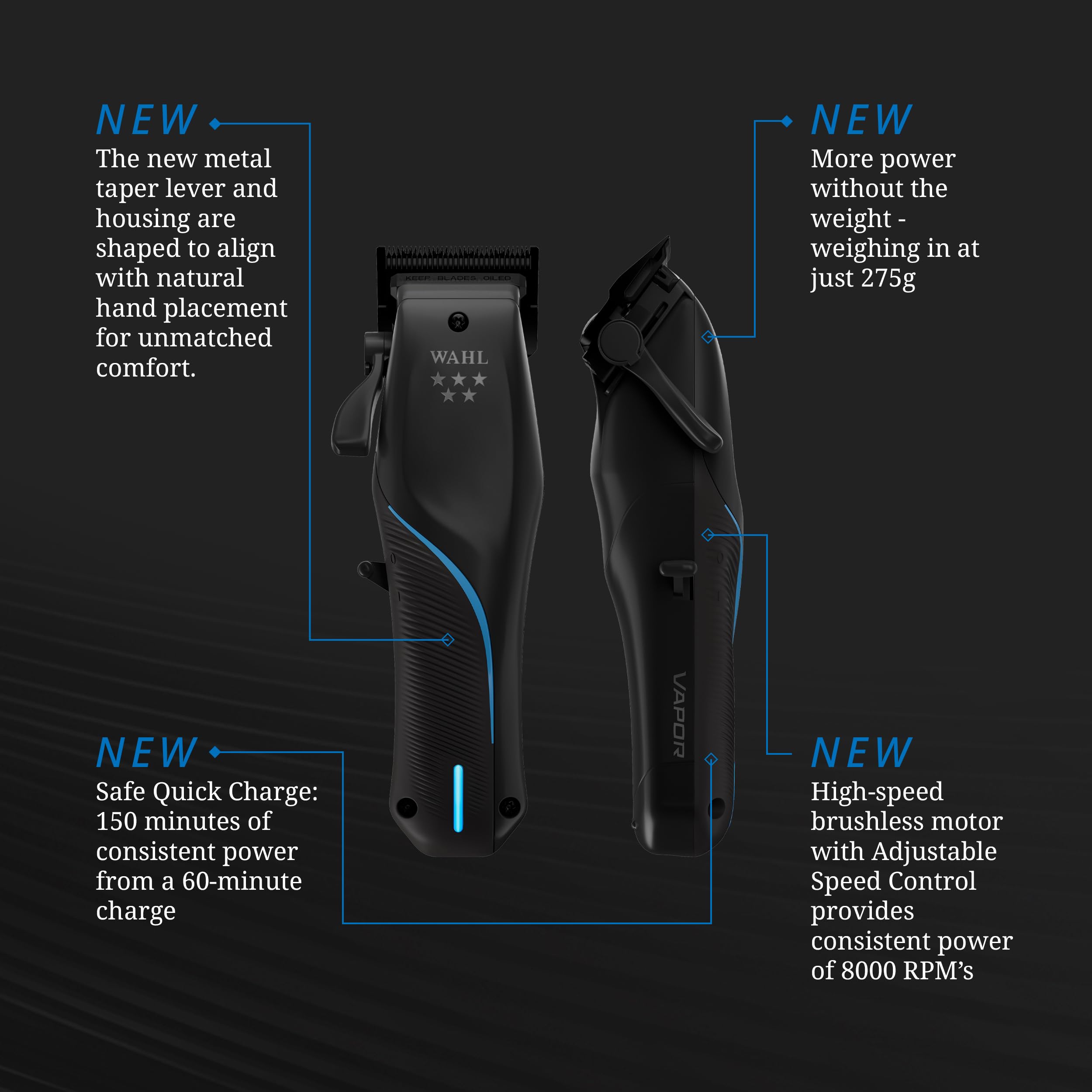 Wahl Professional durable blades with DLC/PVD coatings resist rust and wear