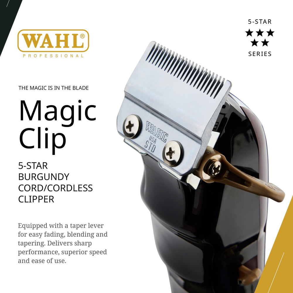 Wahl Magic Clip stagger-tooth blade enables seamless fades with professional precision