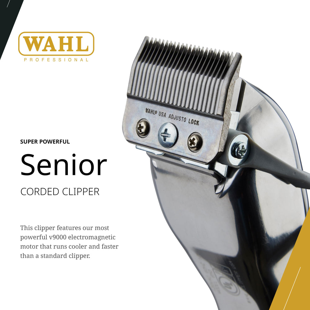 Wahl Professional Senior Clipper with V9000 motor in action delivering smooth performance.