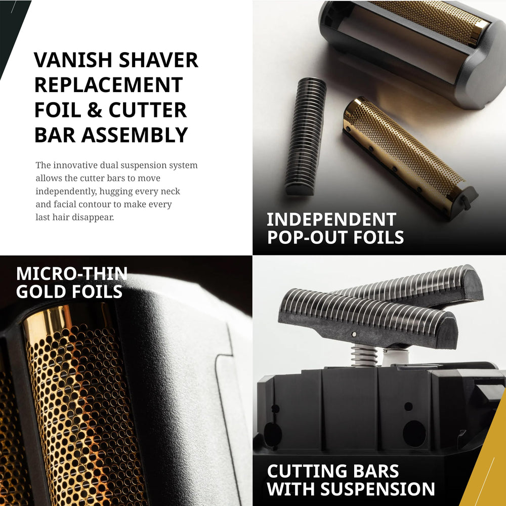 Wahl Vanish foil head replacement detail highlights premium materials for longevity.