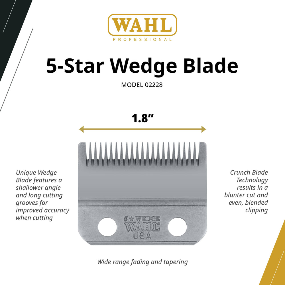 Wahl Professional wedge blade stainless-steel construction ensuring long-lasting durability for daily use