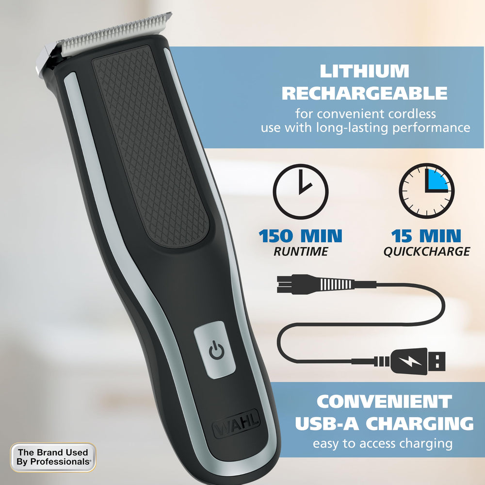 Wahl Self-Cut Pro smart-charge LED shows charging status at a glance.