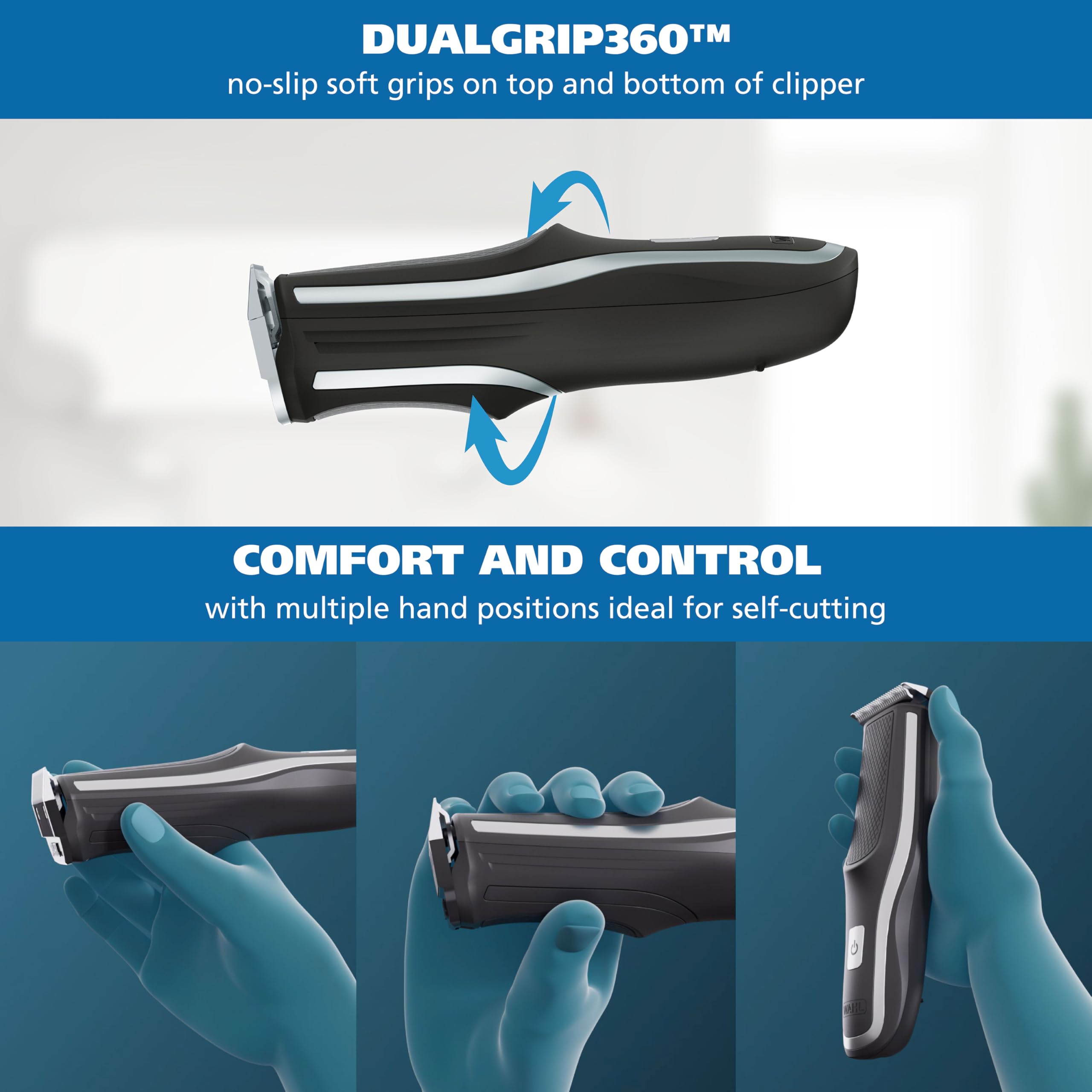 Wahl Self-Cut Pro soft-touch grip offers comfortable control.