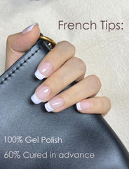 Wahrshei classic French nude strips close-up, delivering salon-like finish.