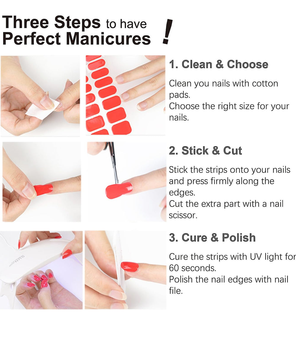 Wahrshei nail strips fit all nail sizes for quick transformations at home