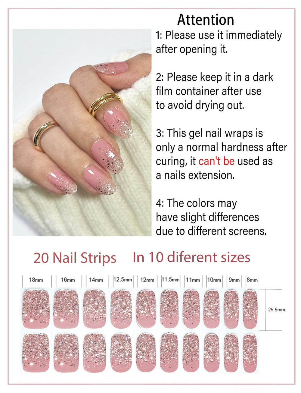 Wahrshei nail strips application on hand demonstrates quick DIY manicure.