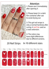 Wahrshei packaging shows 20 semi cured gel nail wraps for quick home manicure