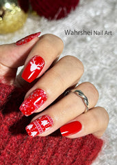 Wahrshei nail wrap under UV LED lamp during curing for a glossy finish