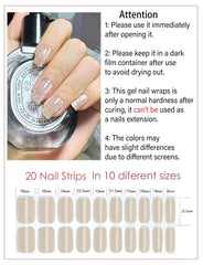 Wahrshei nude cat eye nail strip closeup showing gel texture and glow
