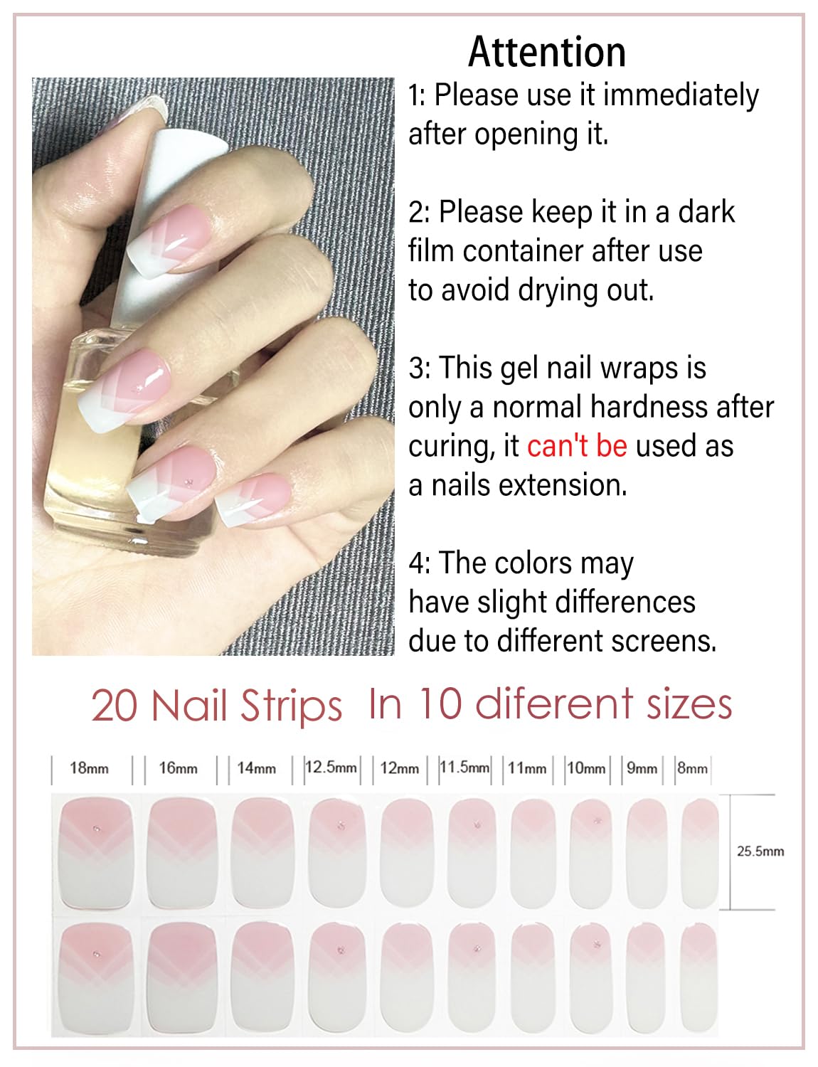 Wahrshei UV ready gel strips show easy application