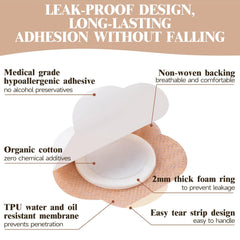 WALEJUC castor oil patches beige on belly button illustrates secure, comfortable adhesion.