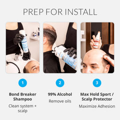 Walker Tape WKR-LF-M3 clear tape close-up highlights a strong, flexible bond at the hairline.