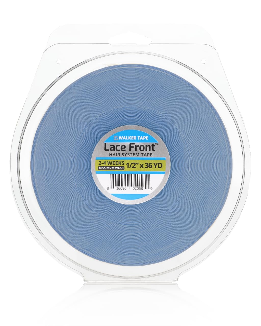 Walker Tape WKR-LF-M3 roll shows clear lace-front tape for wigs with secure adhesion.